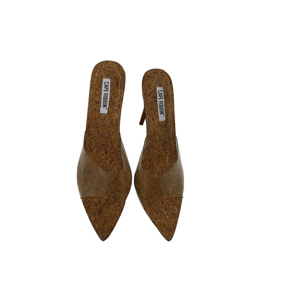 Clear Heels Size 8M Cape Robbin Cork Shoes
